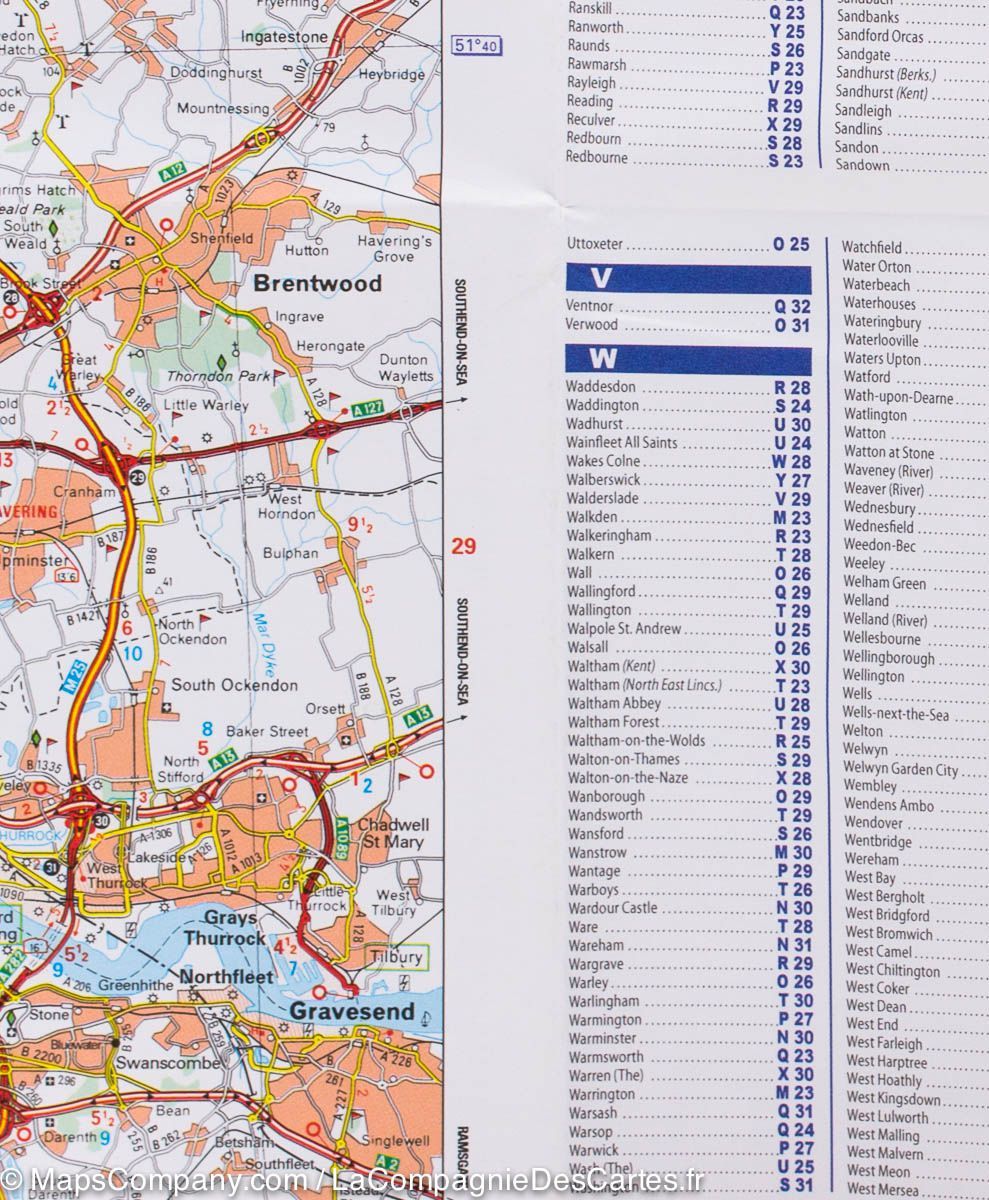 Carte routière n° 504 - Angleterre Sud-Est, Midlands & East Anglia | Michelin carte routière Michelin