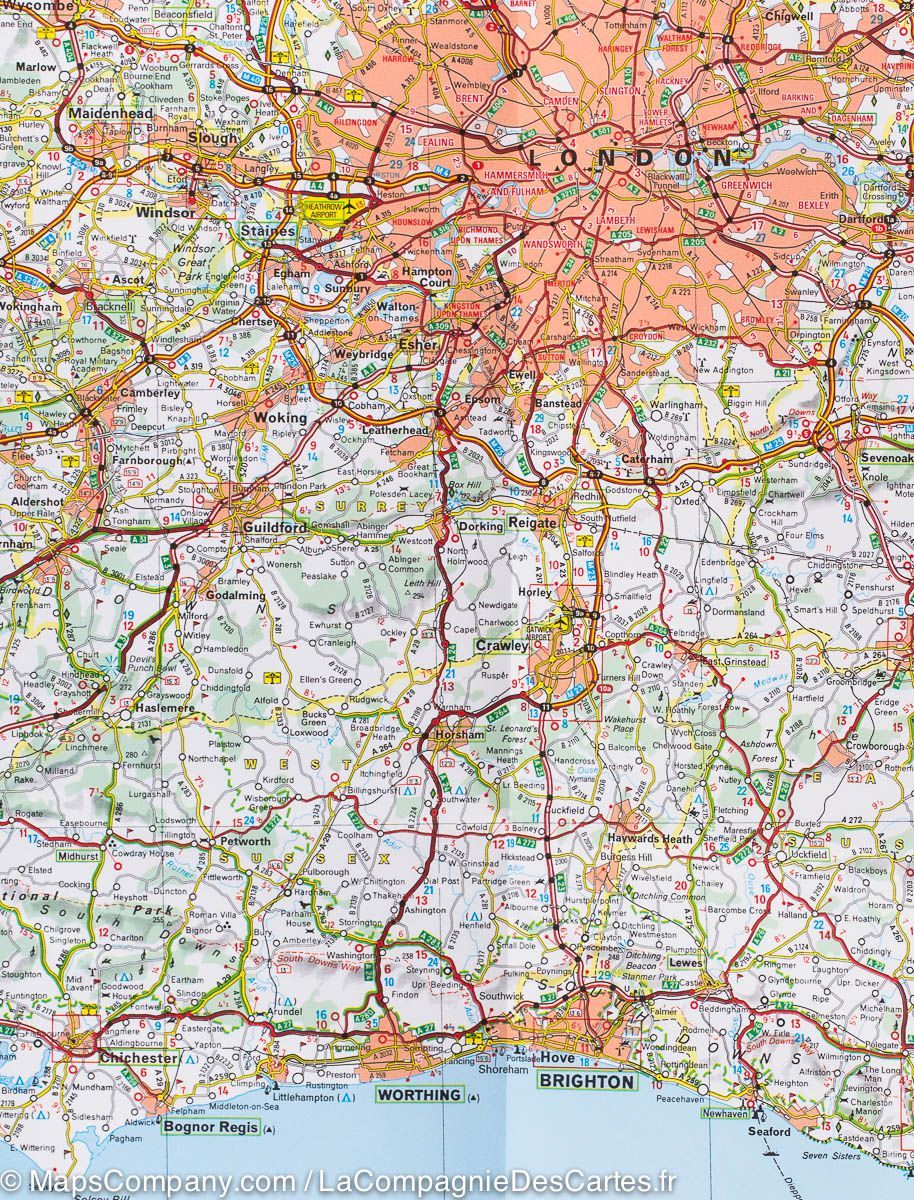 Carte routière n° 504 - Angleterre Sud-Est, Midlands & EastBirmingham, Manchester Anglia | Michelin carte pliée Michelin 