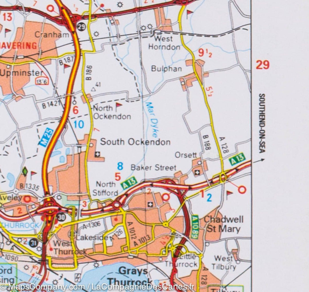 Carte routière n° 504 - Angleterre Sud-Est, Midlands & EastBirmingham, Manchester Anglia | Michelin carte pliée Michelin 
