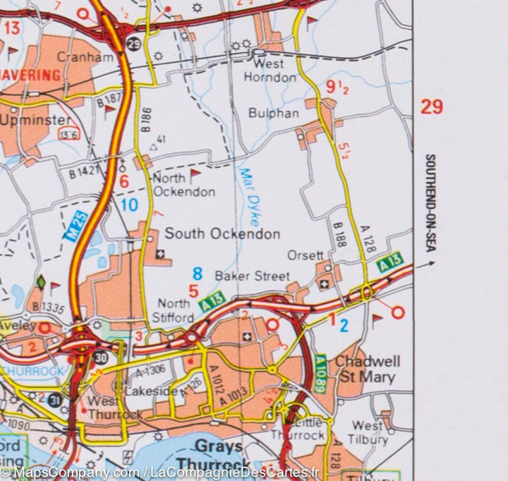 Carte routière n° 504 - Angleterre Sud-Est, Midlands & EastBirmingham, Manchester Anglia | Michelin carte pliée Michelin 
