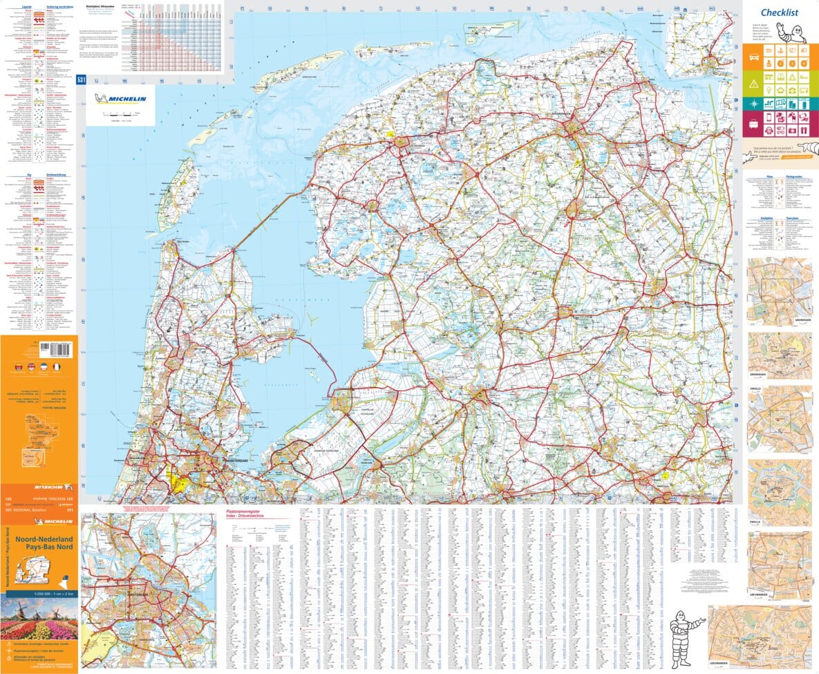 Carte routière n° 531 - Pays-Bas Nord | Michelin carte routière Michelin