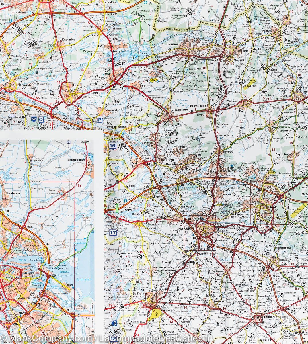 Carte routière n° 532 - Pays-Bas Sud | Michelin carte routière Michelin