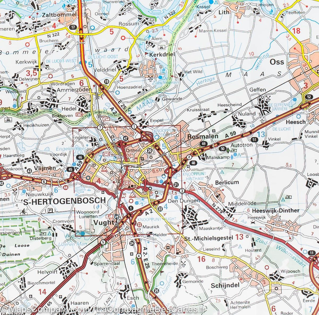Carte routière n° 532 - Pays-Bas Sud | Michelin carte pliée Michelin 
