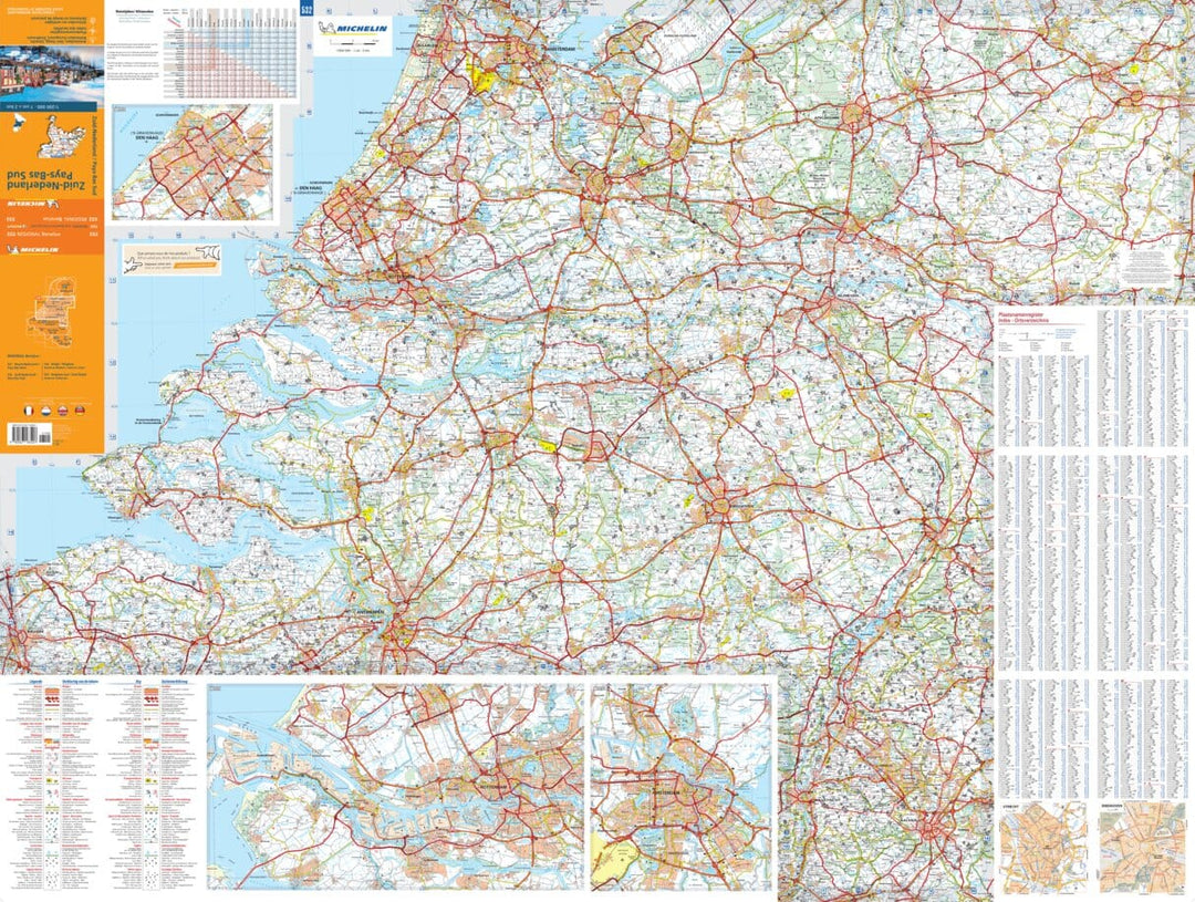 Carte routière n° 532 - Pays-Bas Sud | Michelin carte pliée Michelin 
