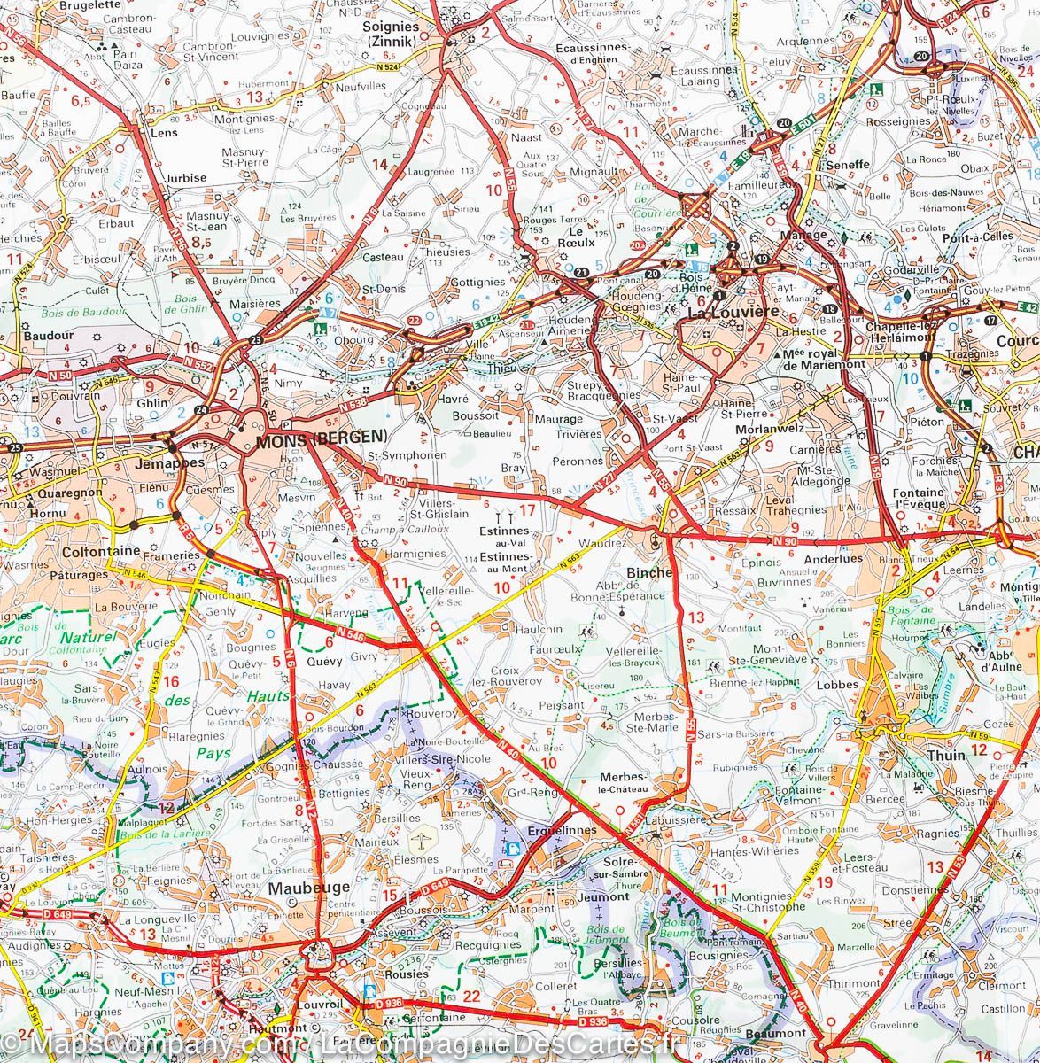 Carte routière n° 533 - Belgique Nord et Centre | Michelin carte routière Michelin