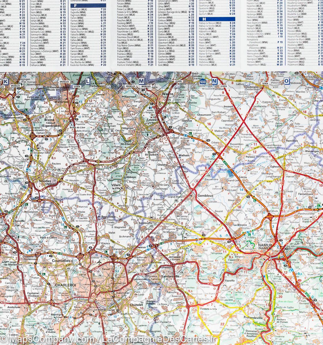 Carte routière n° 534 - Belgique Sud & Ardennes | Michelin carte routière Michelin