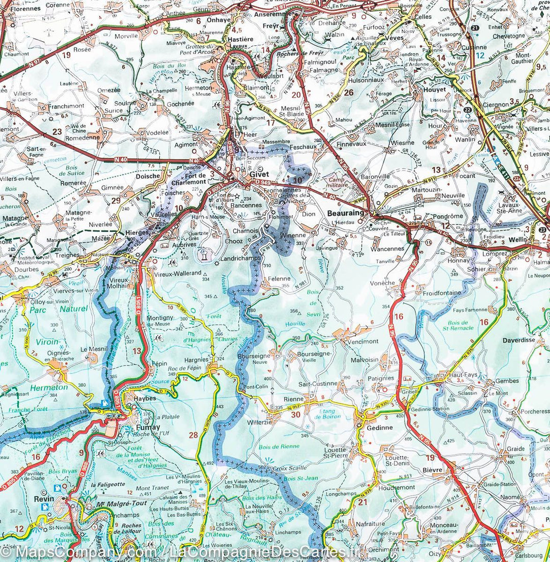 Carte routière de la Belgique Sud &amp; Ardennes | Michelin - La Compagnie des Cartes