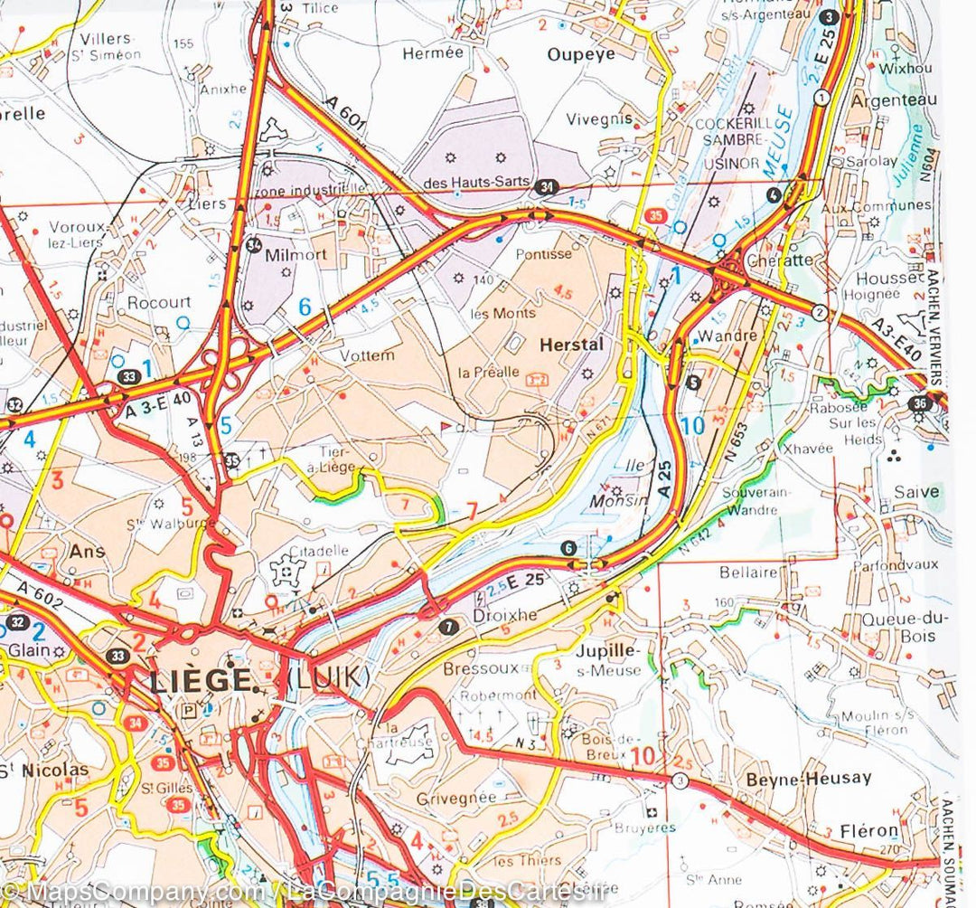Carte routière de la Belgique Sud &amp; Ardennes | Michelin - La Compagnie des Cartes