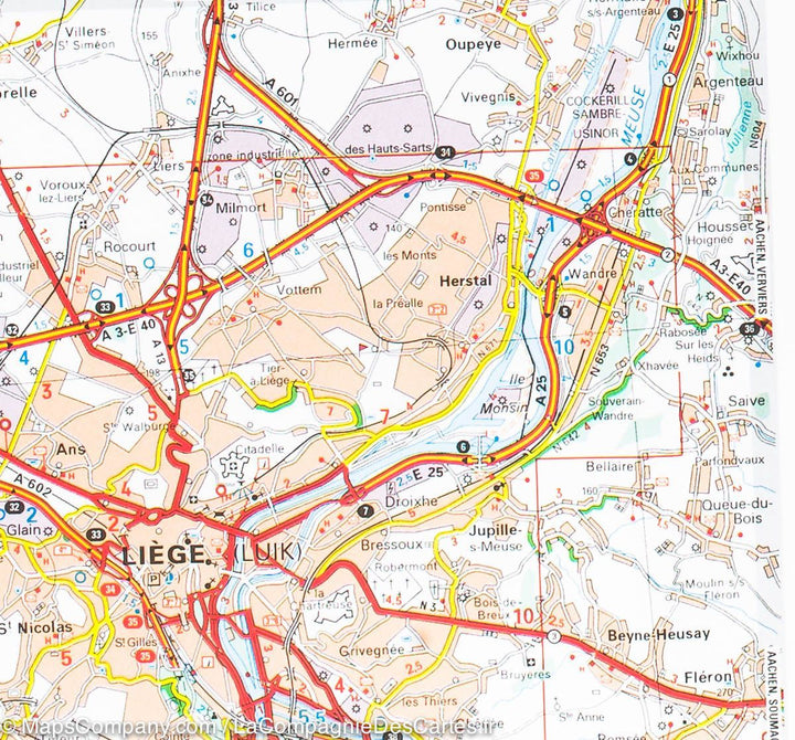 Carte routière de la Belgique Sud &amp; Ardennes | Michelin - La Compagnie des Cartes