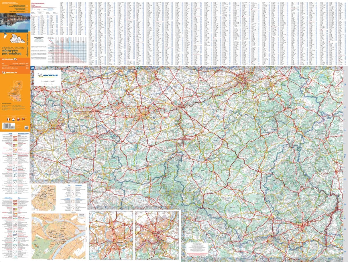 Carte routière n° 534 - Belgique Sud & Ardennes | Michelin carte routière Michelin