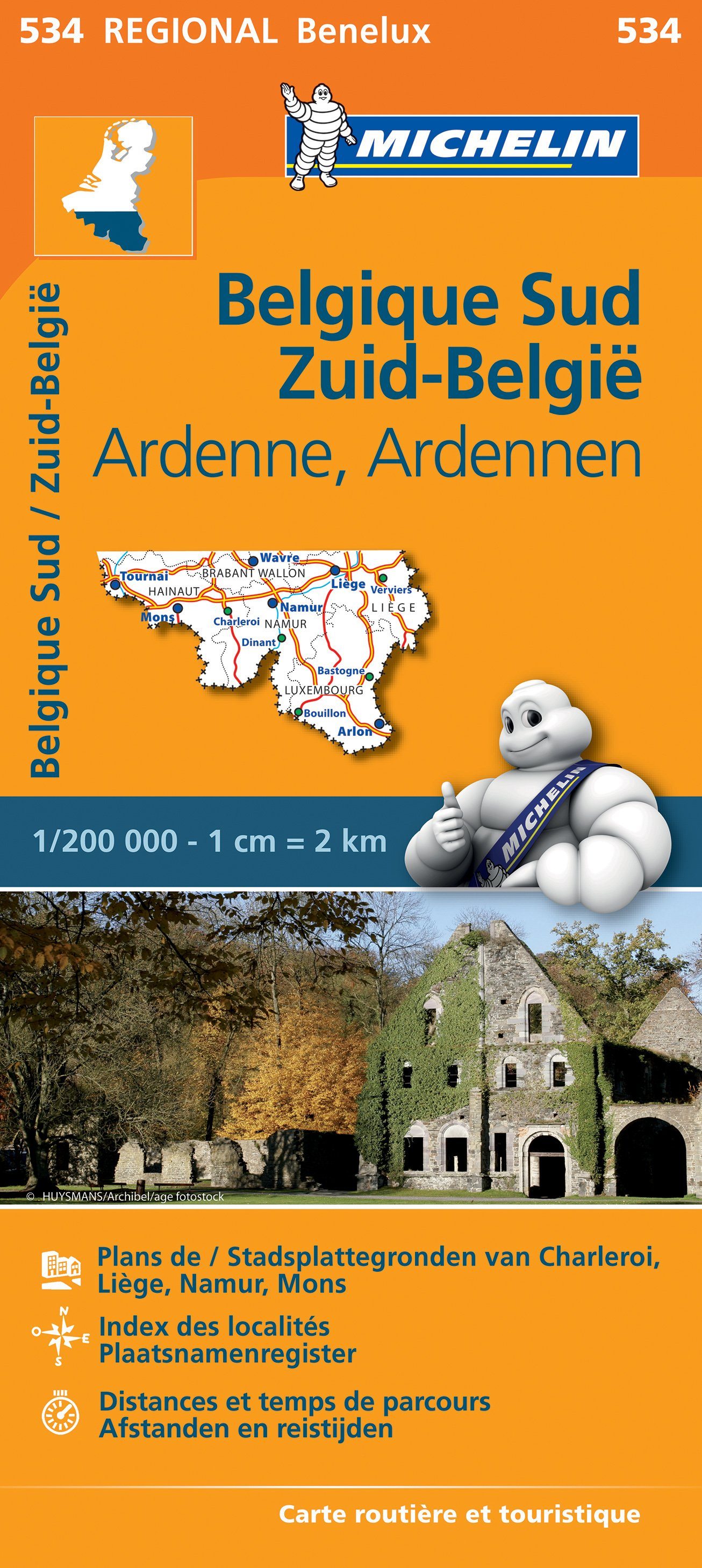 Carte routière n° 534 - Belgique Sud & Ardennes | Michelin carte routière Michelin