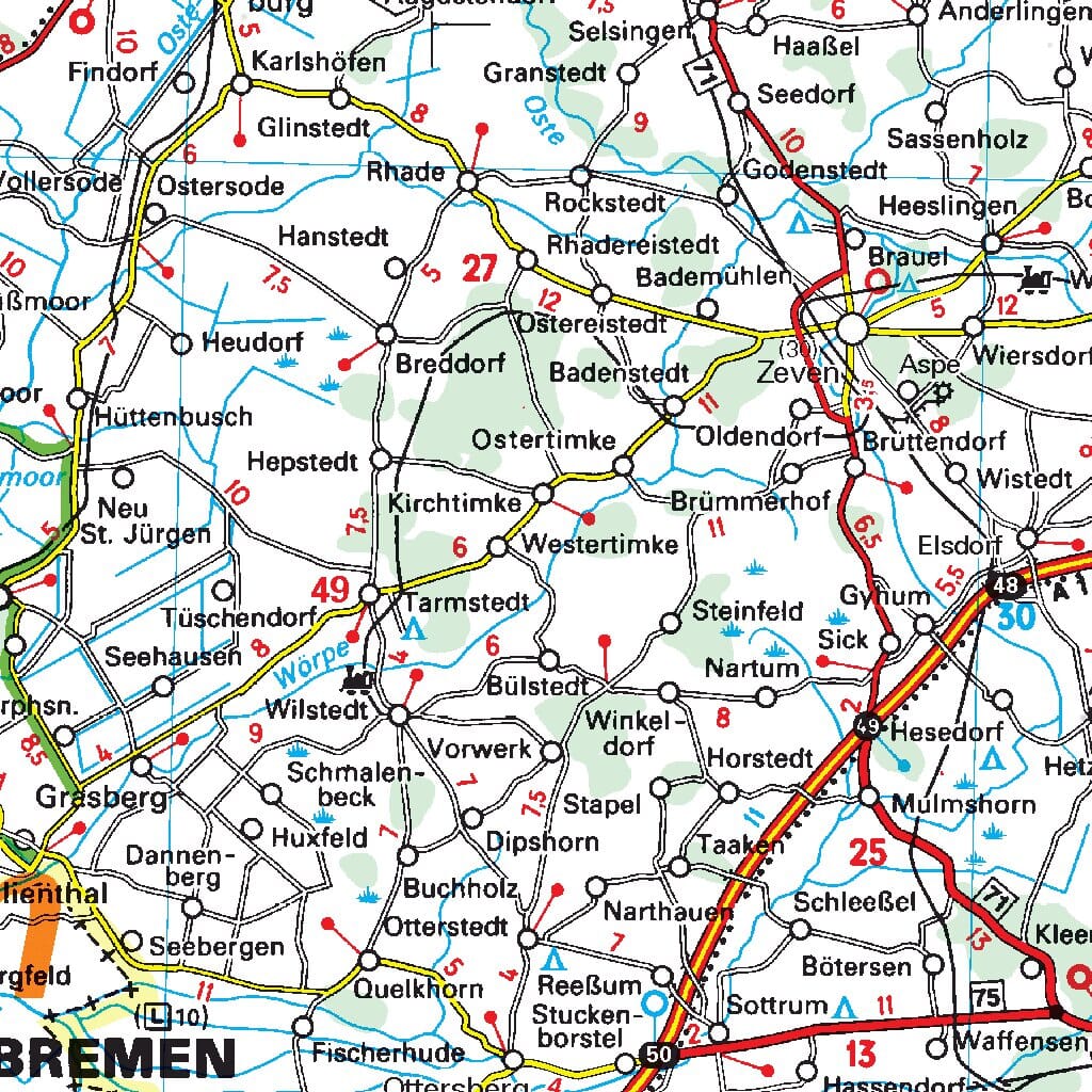 Carte routière n° 541 - Allemagne Nord-Ouest | Michelin carte pliée Michelin 