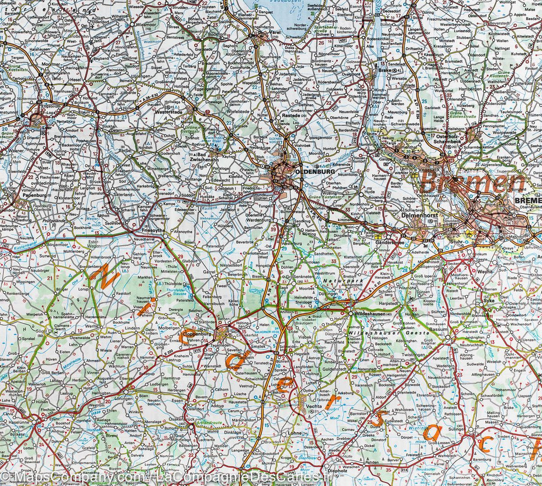 Carte routière n° 541 - Allemagne Nord-Ouest | Michelin carte pliée Michelin 