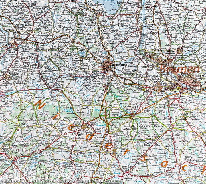 Carte routière n° 541 - Allemagne Nord-Ouest | Michelin carte pliée Michelin 