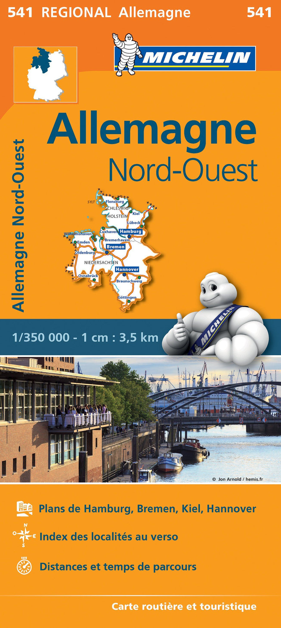 Carte routière n° 541 - Allemagne Nord-Ouest | Michelin carte pliée Michelin 
