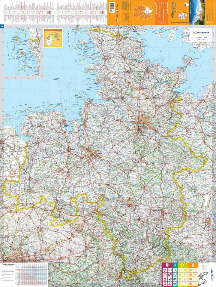 Carte routière n° 541 - Allemagne Nord-Ouest | Michelin carte pliée Michelin 