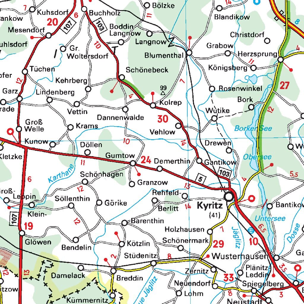 Carte routière n° 542 - Allemagne Nord-Est | Michelin carte pliée Michelin 