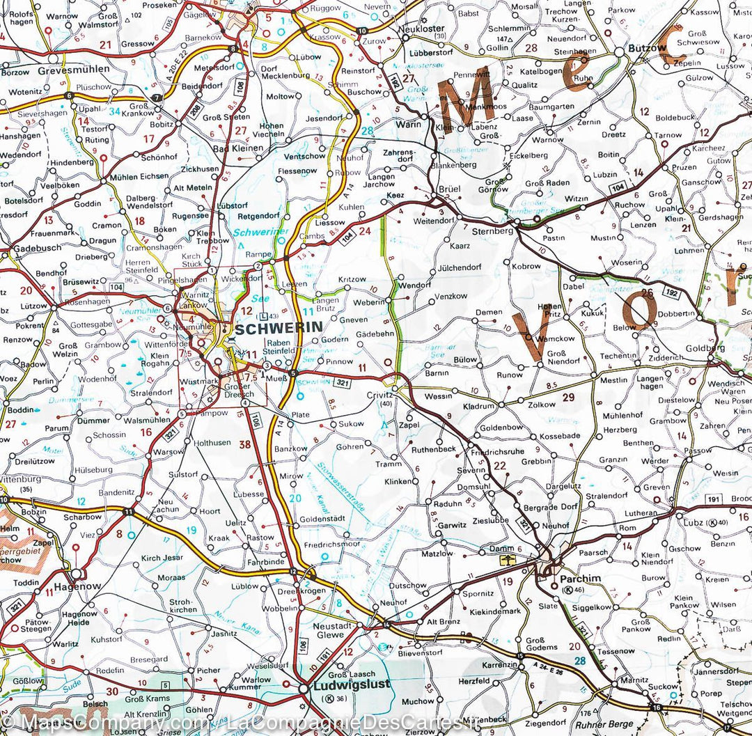 Carte routière n° 542 - Allemagne Nord-Est | Michelin carte pliée Michelin 