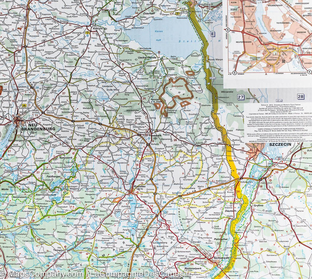 Carte routière n° 542 - Allemagne Nord-Est | Michelin carte pliée Michelin 