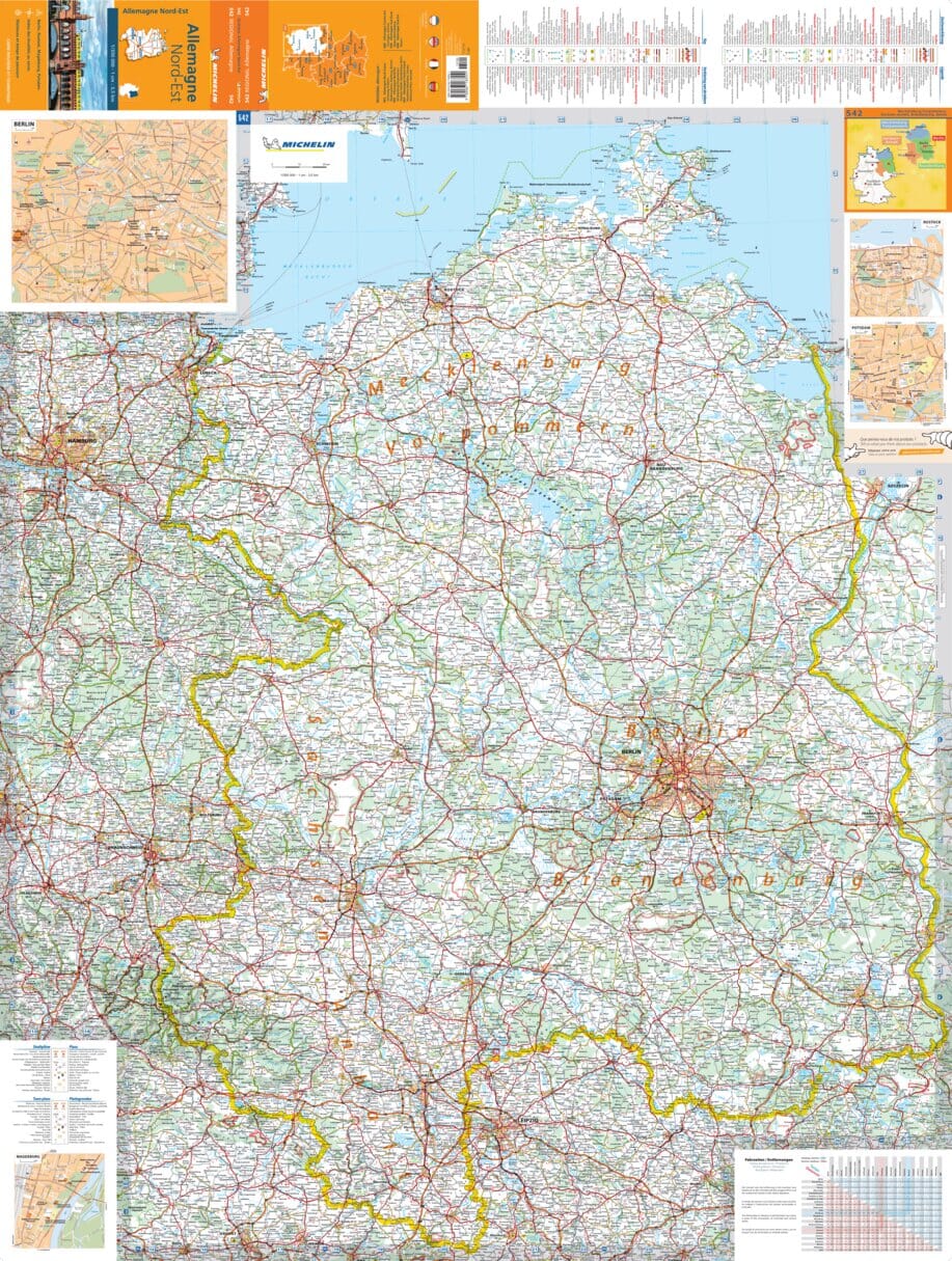 Carte routière n° 542 - Allemagne Nord-Est | Michelin carte routière Michelin