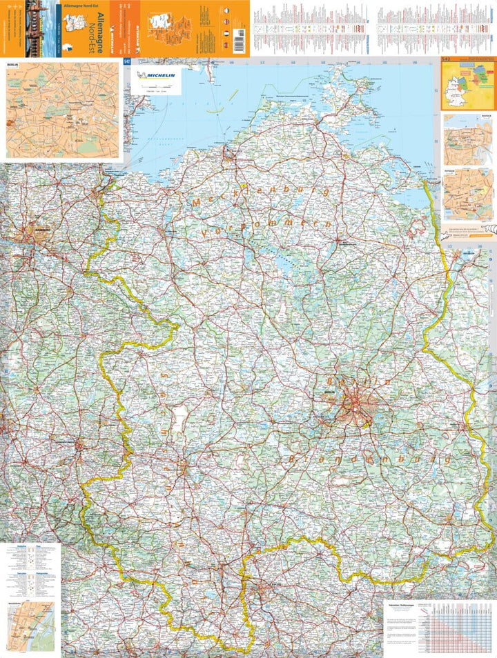 Carte routière n° 542 - Allemagne Nord-Est | Michelin carte pliée Michelin 