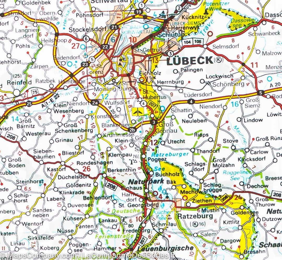 Carte routière n° 542 - Allemagne Nord-Est | Michelin carte pliée Michelin 