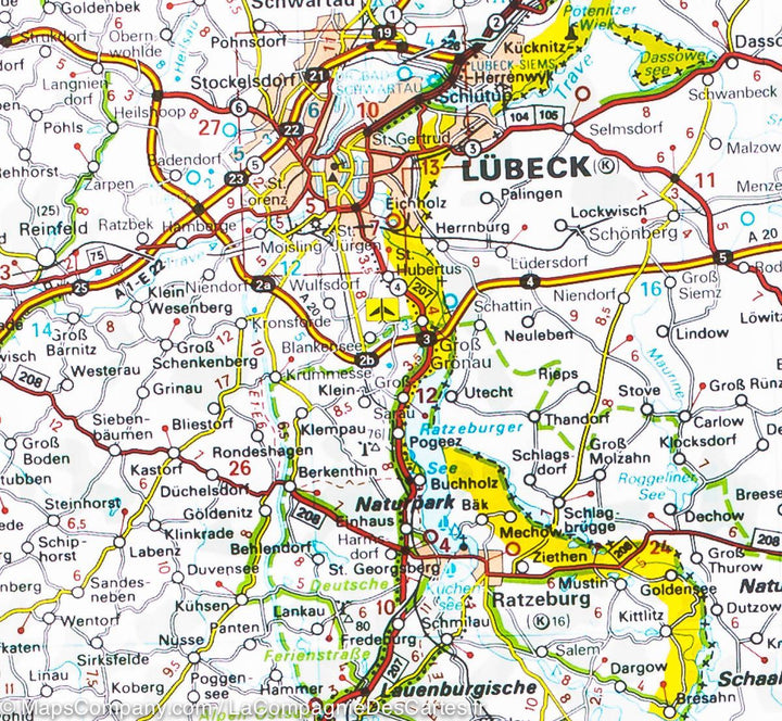 Carte routière n° 542 - Allemagne Nord-Est | Michelin carte pliée Michelin 