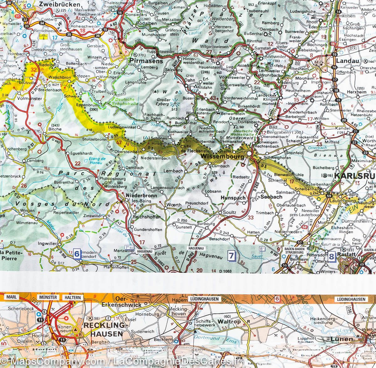 Carte routière n° 543 - Allemagne Centre-Ouest | Michelin carte routière Michelin