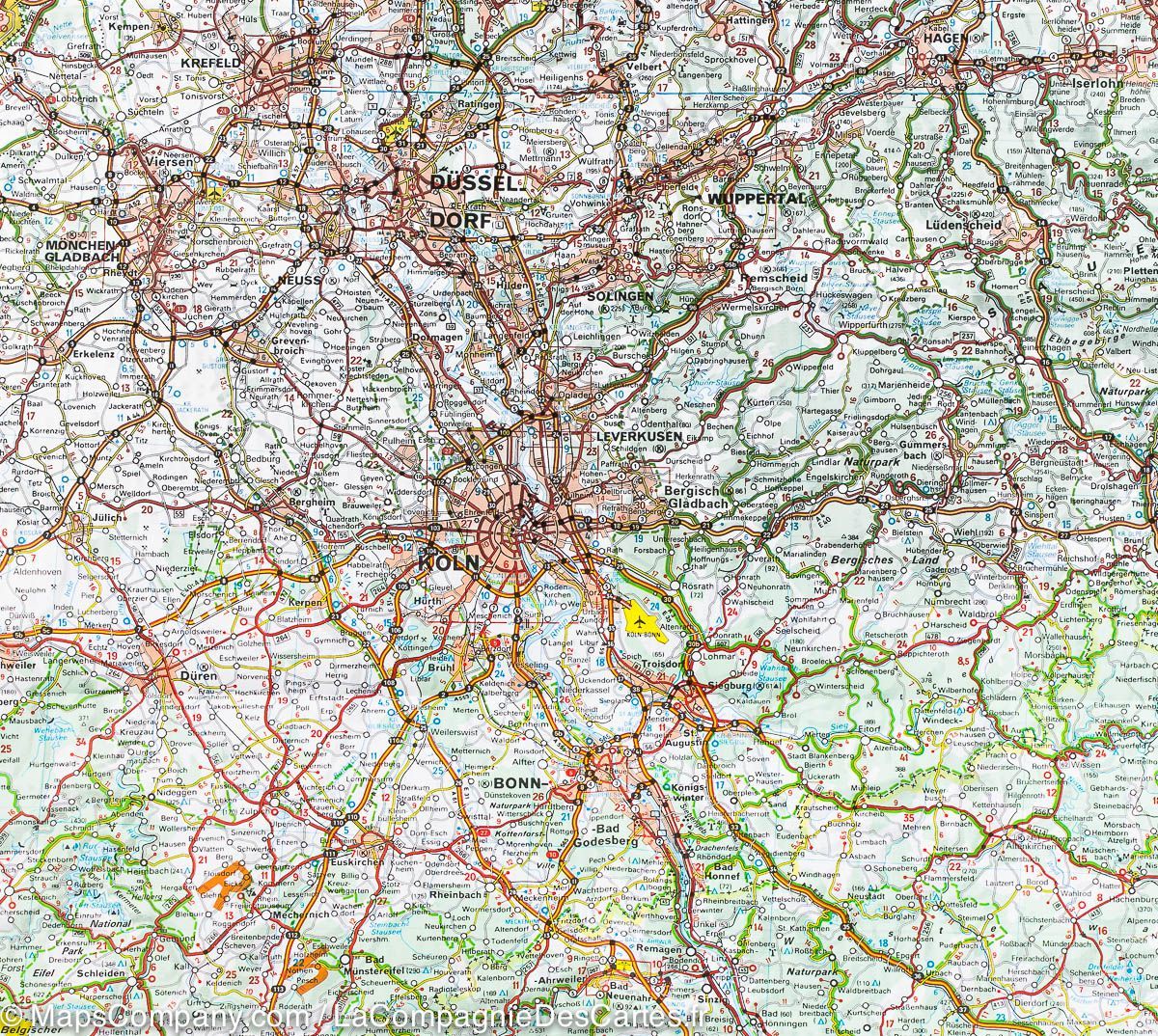 Carte routière n° 543 - Allemagne Centre-Ouest | Michelin carte routière Michelin