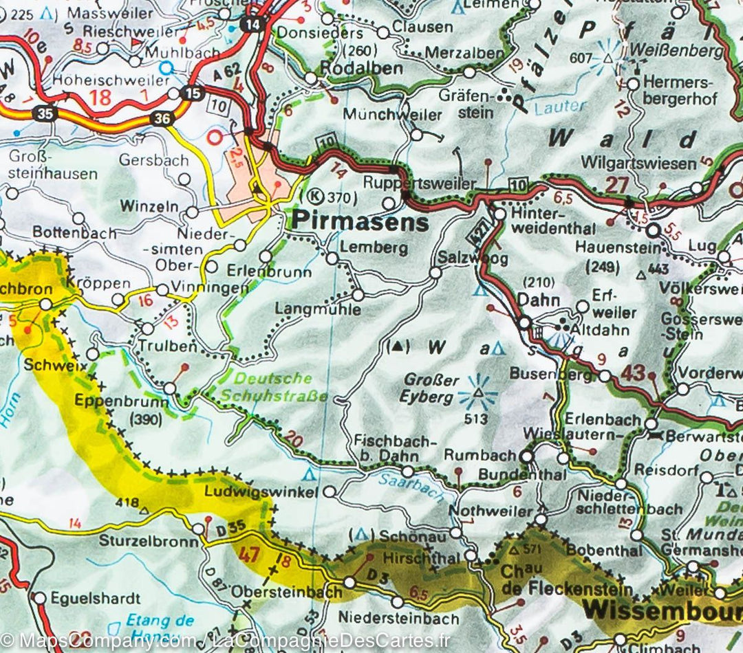 Carte routière n° 543 - Allemagne Centre-Ouest | Michelin carte pliée Michelin 