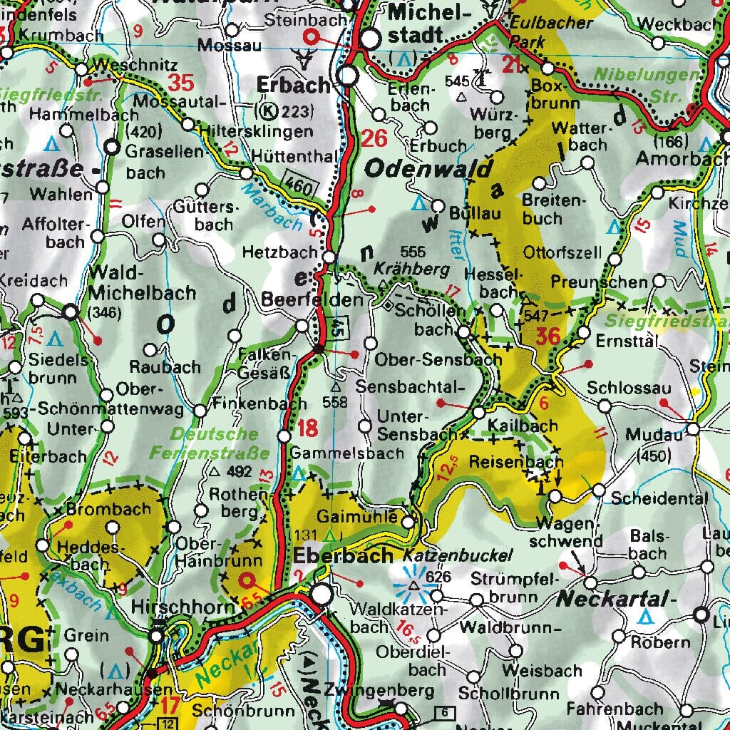 Carte routière n° 543 - Allemagne Centre-Ouest | Michelin carte pliée Michelin 
