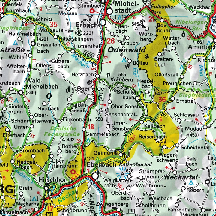 Carte routière n° 543 - Allemagne Centre-Ouest | Michelin carte pliée Michelin 