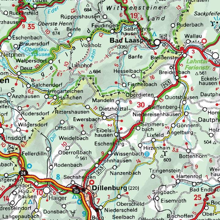 Carte routière n° 543 - Allemagne Centre-Ouest | Michelin carte pliée Michelin 