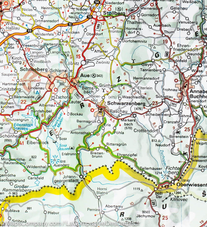 Carte routière n° 544 - Allemagne Centre-Est | Michelin carte pliée Michelin 