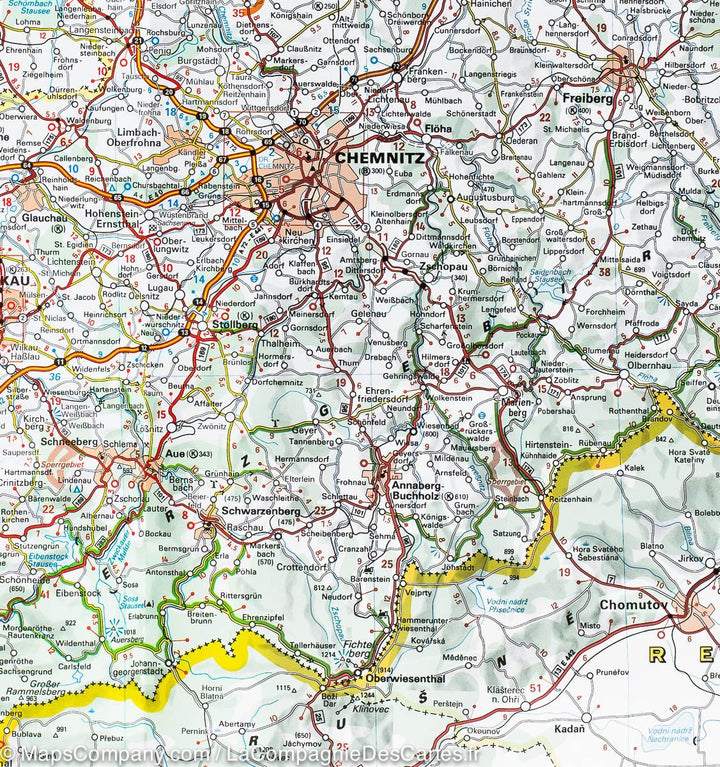 Carte routière n° 544 - Allemagne Centre-Est | Michelin carte pliée Michelin 