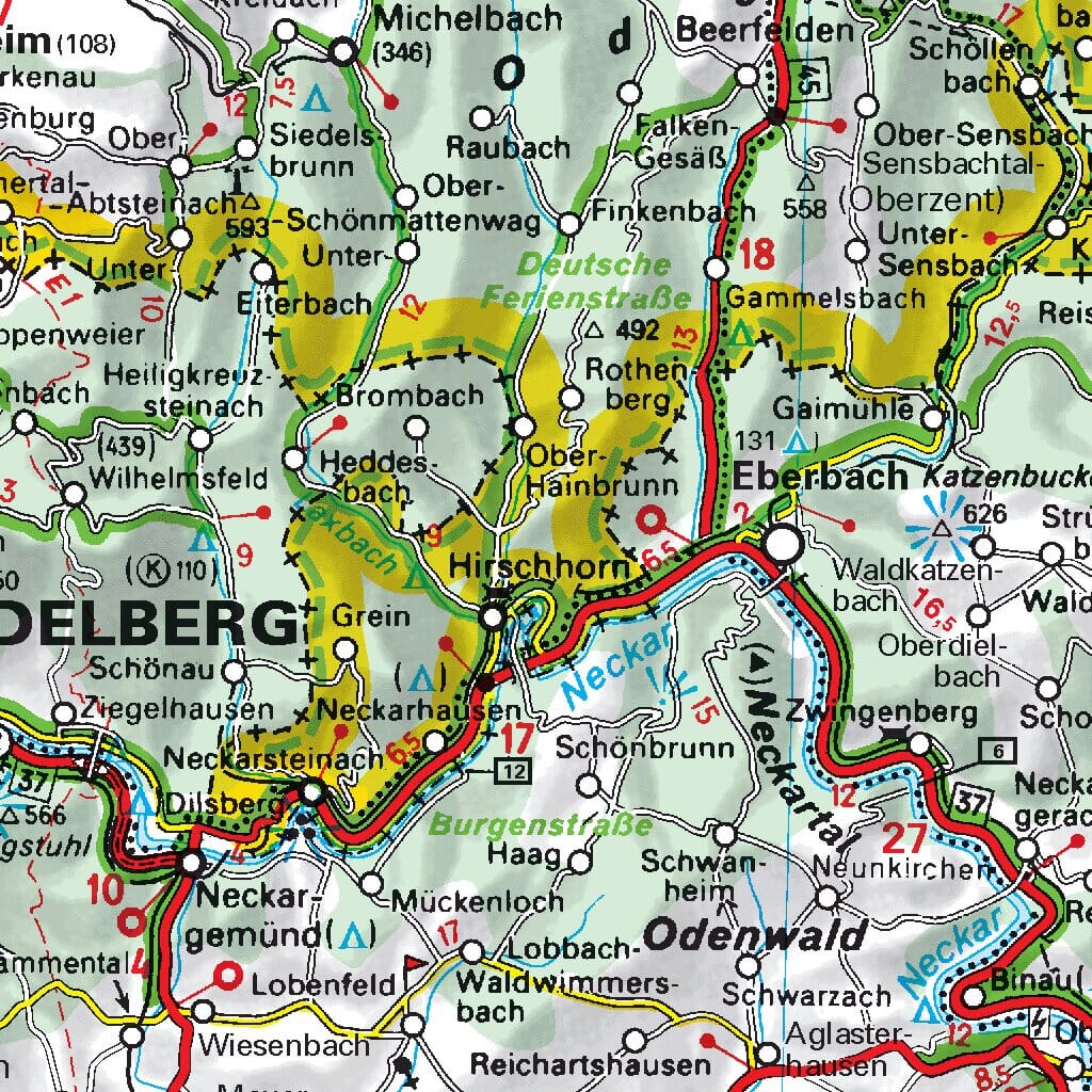 Carte routière n° 545 - Allemagne Sud-Ouest | Michelin carte pliée Michelin 