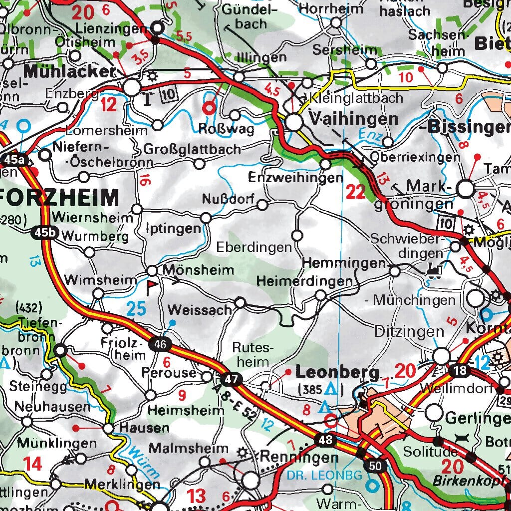 Carte routière n° 545 - Allemagne Sud-Ouest | Michelin carte routière Michelin