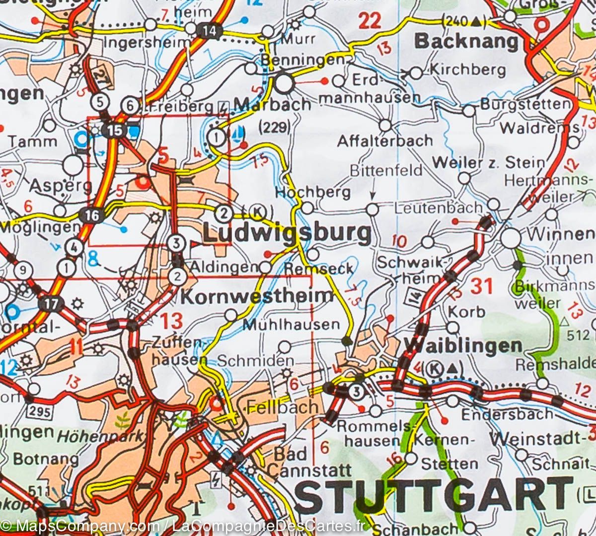 Carte routière n° 545 - Allemagne Sud-Ouest | Michelin carte routière Michelin