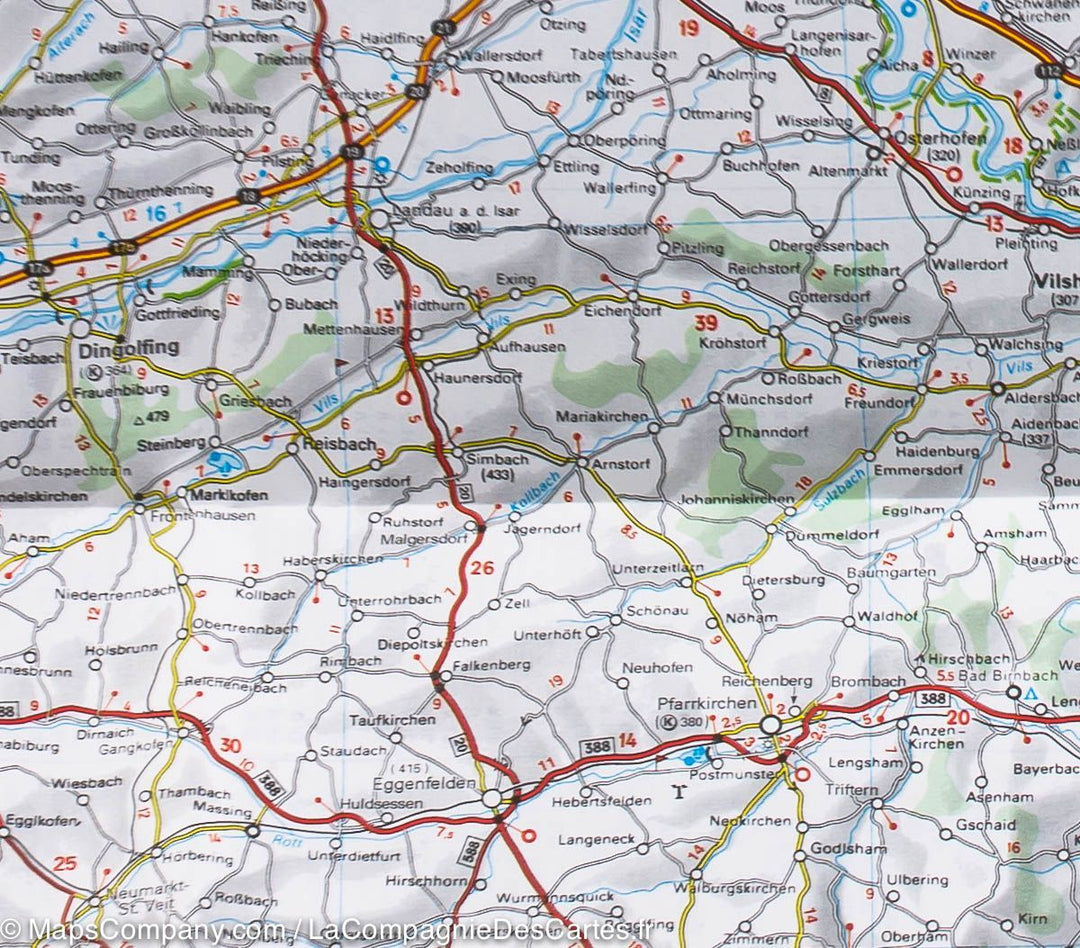 Carte routière n° 546 - Allemagne Sud-Est & Bavière | Michelin carte pliée Michelin 