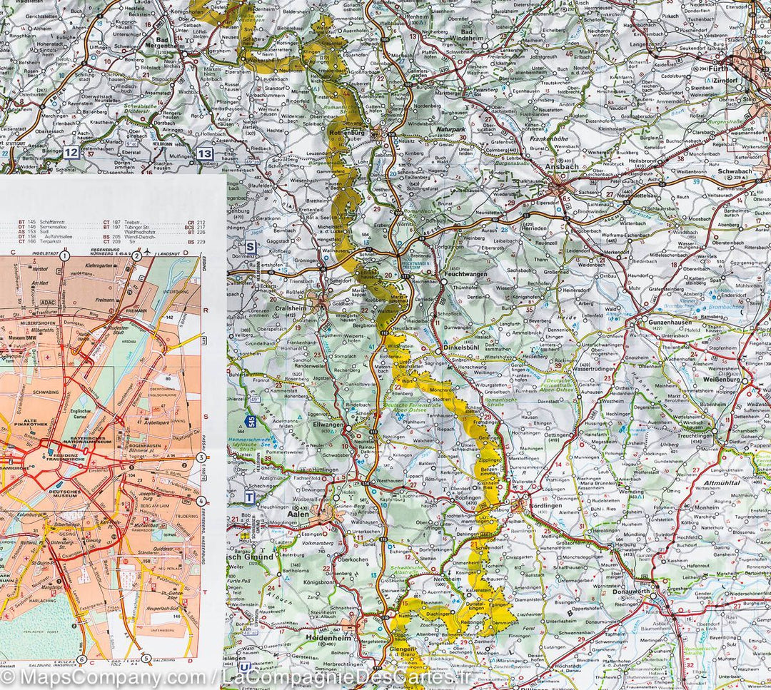 Carte routière n° 546 - Allemagne Sud-Est & Bavière | Michelin carte pliée Michelin 