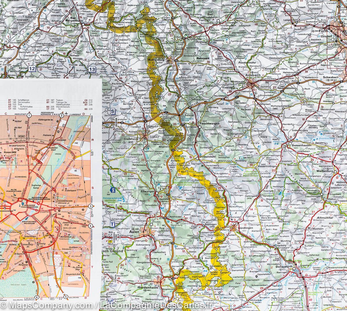 Carte routière n° 546 - Allemagne Sud-Est & Bavière | Michelin carte routière Michelin