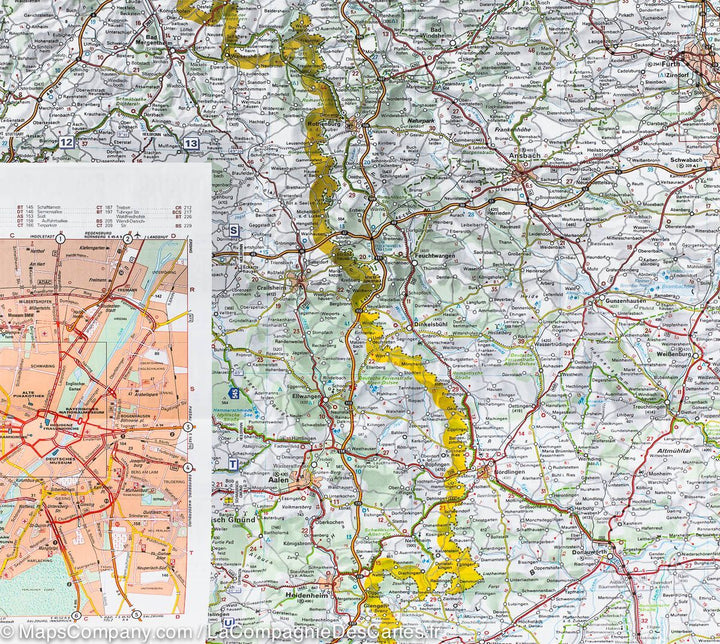 Carte routière n° 546 - Allemagne Sud-Est & Bavière | Michelin carte pliée Michelin 
