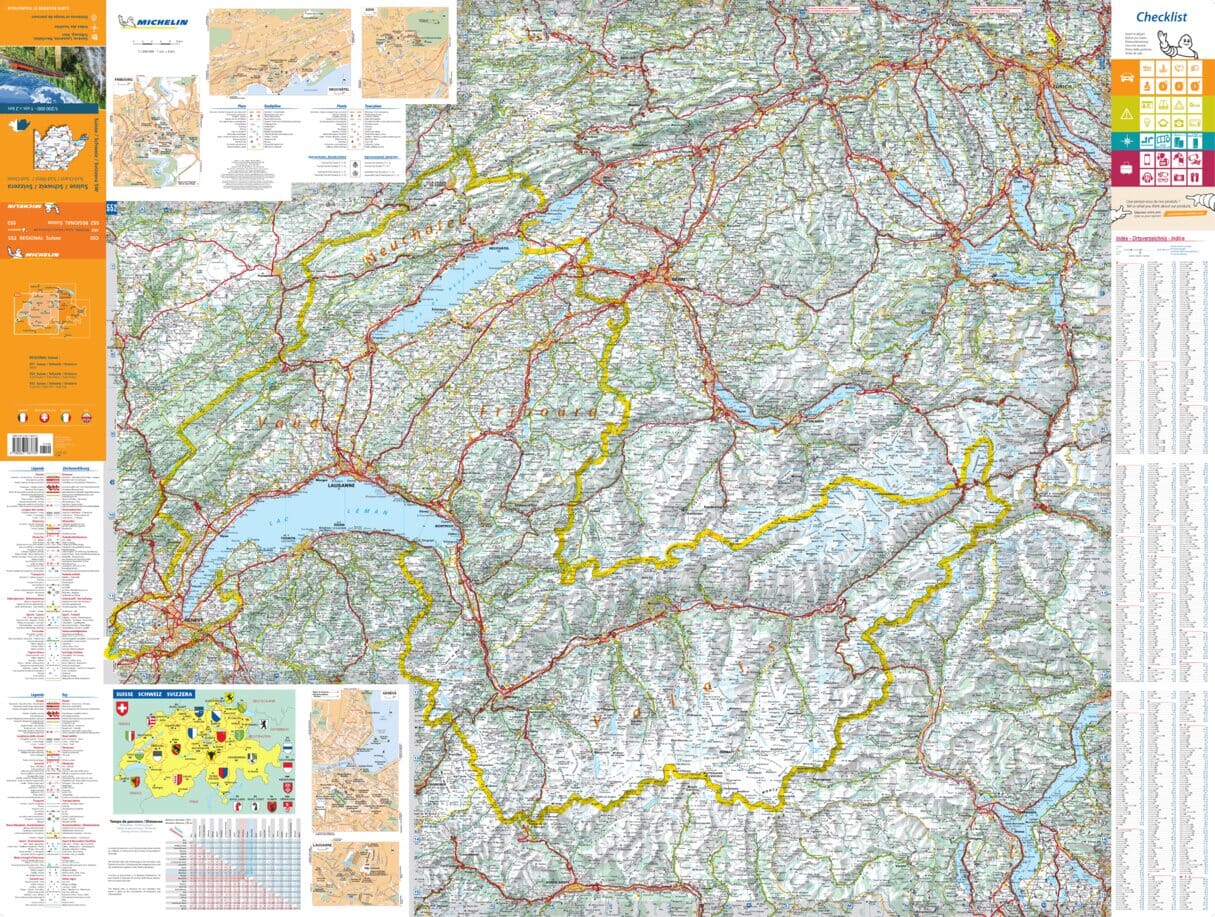 Carte routière n° 552 - Suisse sud-ouest | Michelin carte routière Michelin