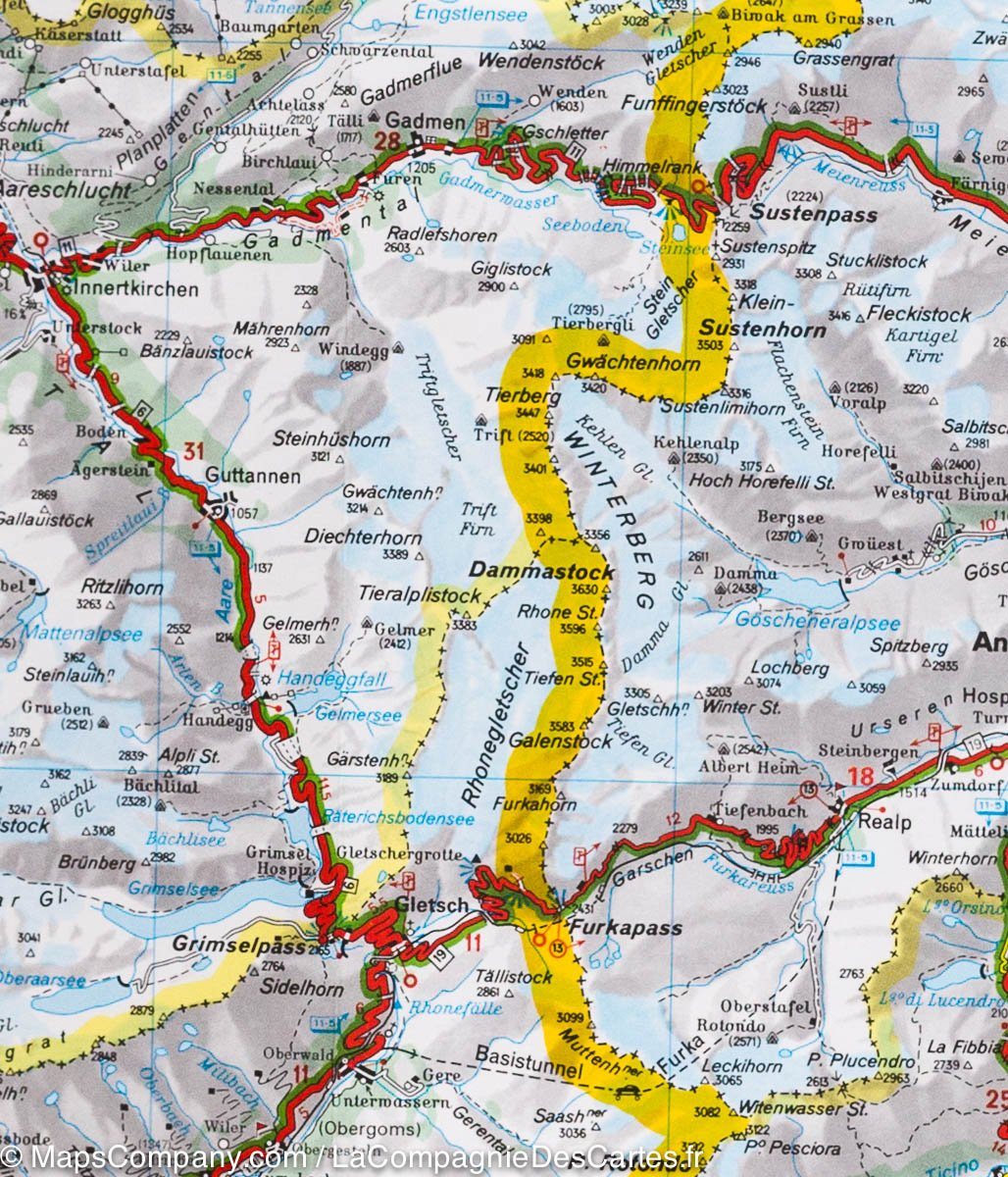Carte routière de la Suisse Sud-Est | Michelin - La Compagnie des Cartes