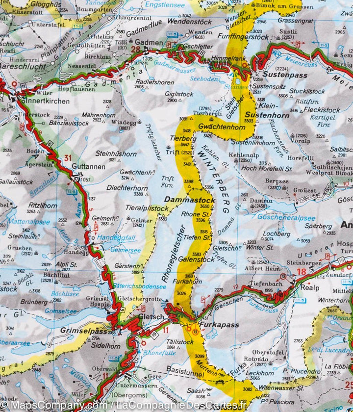 Carte routière de la Suisse Sud-Est | Michelin - La Compagnie des Cartes