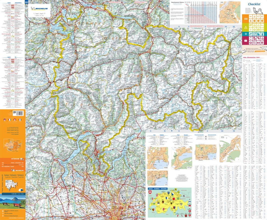 Carte routière n° 553 - Suisse Sud-Est | Michelin carte pliée Michelin 