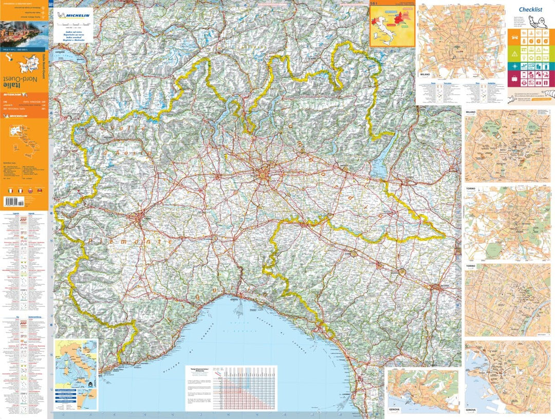 Carte routière n° 561 - Italie nord-ouest | Michelin carte pliée Michelin 