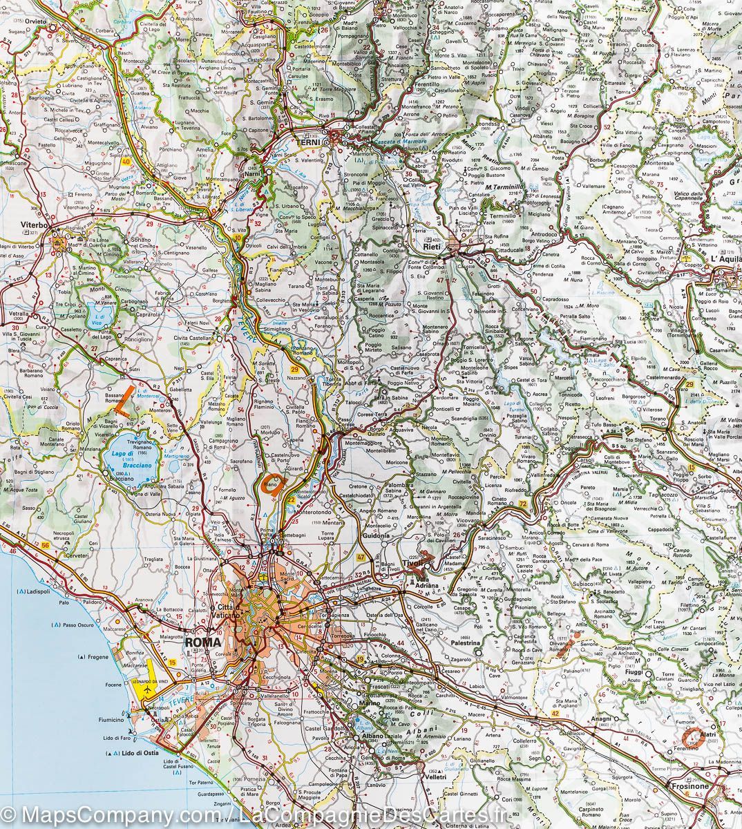 Carte routière n° 563 - Italie Centrale | Michelin carte pliée Michelin 