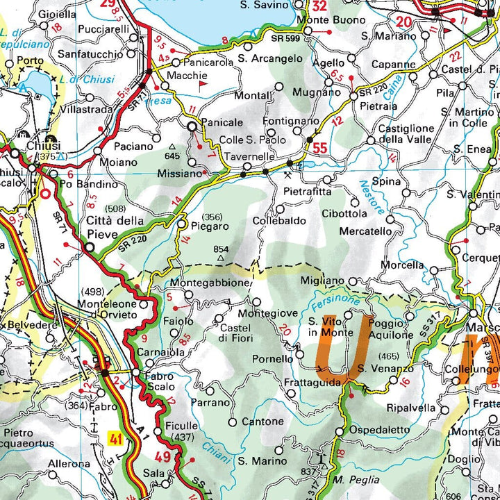 Carte routière n° 563 - Italie Centrale | Michelin carte pliée Michelin 