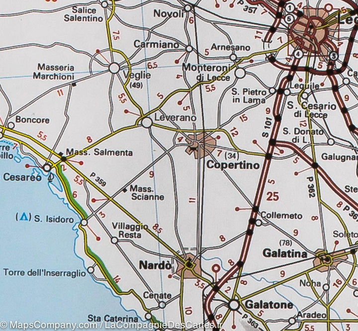 Carte routière n° 564 - Italie du Sud | Michelin carte pliée Michelin 